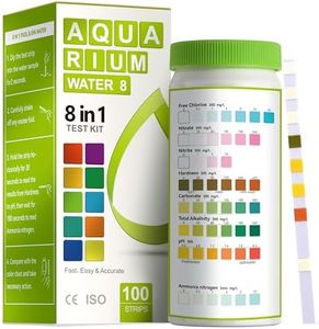 AAwipes Aquarium Ammonia Test Strips 8-in-1 |100 Strips | Quick & Accurate Water Testing for Freshwater & Saltwater Tanks -Test pH, Carbonate, Alkalinity, Hardness, Chlorine, Nitrite, etc. (K02-100)