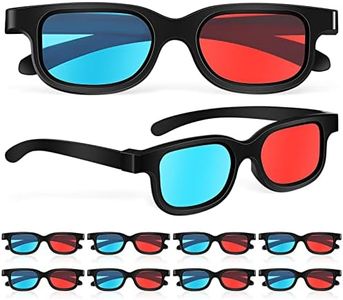 MAGICLULU 10 Pcs 3D Viewing Glasses 3D Movie Game Glasses Red-Blue 3D Glasses for TV Cinema Films