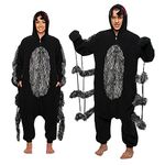 Funziez! Spider Adult Onesie - Tarantula Halloween Costume - Black, Small