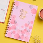 Doodle Undated Daily Planner I A5 I Hard Cover I Wiro Bound I192 Ruled Pages I 80 GSM I Lay Flat Design I Metal Corners I Plan your day, To do List- (Fresh Start)