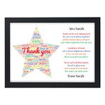 Thank You Teacher STAR Poem Gift - Personalised Best TA School Nursery Leaving Gifts - Thank You Gifts for Teachers, Teaching Assistants, TA, Nursery Teachers - ANY RECIPIENT from ANY NAME