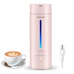 CHACEEF Travel Electric Kettle, 350ml Small Portable Kettle with Non-stick Coating, BPA Free, 3 Colors LED Water Boiler with Keep Warm Function, Fast Boil and Auto Shut Off Hot Water Kettle, Pink