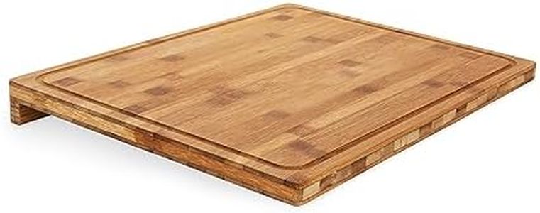 Camco 43545, Bamboo Cutting Board with Counter Edge | Perfect for Vegetables, Fruits, Meats, and Cheeses | Measures 18-inches x 14-inches x 1-3/4-inches, Brown