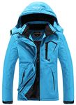 MOERDENG Women's Waterproof Ski Jacket Warm Winter Snow Coat Mountain Windbreaker Hooded Raincoat Snowboarding Jackets