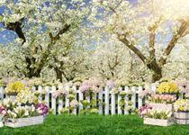 AIIKES 7X5FT Spring Backdrop White Flowers Forest Tree Photography Backdrop Birthday Party Wedding Baby Shower Decor Photo Studio Prop 12-665