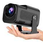 BIGASUO Hy320 Mini Portable Projector-5G WiFi 6,Bluetooth 5.0 and Android 11,Support 4K and 1080P Full Hd,12,000 Lumens,Led Projector with 4D/4P Auto Correction,180° Rotation,Electronic Zoom (BGP27)