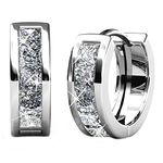 Hoop Earrings for Women18K White Gold with Sparkling Crystal with Jewellery Box for Women Wife Mother Daughte(HOOP3)