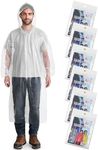 Aolegoo 6 Pack Ponchos Waterproof with Sleeves and Drawstring Hood, Thickened Portable Adult Disposable Waterproof Poncho Ideal for Festival Waterproofing, Camping, Theme Parks