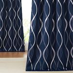 NICETOWN Blackout Curtain Panels 72 inches Long, Window Treatment Foil Printed Wave Lines Thermal Insulated Grommet Blackout Drapes for Living Room/Office/Guest Room(Navy, 1 Pair, 52 inches Wide)