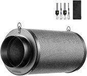 VIVOSUN 4 Inch Air Carbon Filter Smelliness Control with Australia Virgin Charcoal for Inline Fan, Grow Tent Smelliness Scrubber, Pre-Filter Included, Reversible Flange 4" x 12", Black