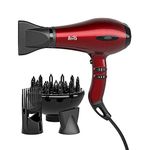 1875W Professional Hair Dryer Tourmaline Lightweight Low Noise Blow Dryer 2 Speed and 3 Heat Settings AC Motor Fast Drying Hairdryer with Diffuser & Comb & Concentrator, Gift for Mom