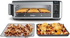 Ninja Digital Air Fryer & Toaster Oven | 8-in-1 Functionality | Flip-Up Design | XL Capacity | Air Fry Basket, Sheet Pan, Wire Rack & Crumb Tray | 1800 Watt | Silver | SP101