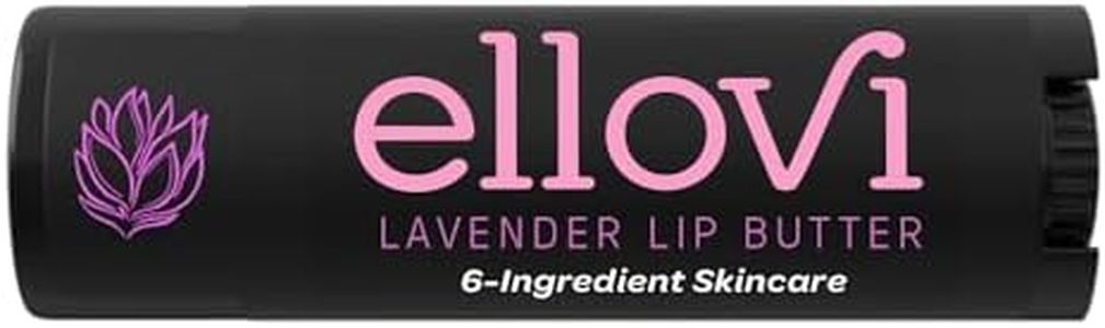 Ellovi Natural Lip Butter Lip Balm - Lavender - Pure Enough to Eat - Made With Just 6 Vegan Ingredients - 100% Natural & Organic Moisturizing Lip Care for All Day Hydration (Single)