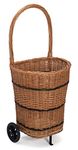 Prestige Wicker Trolley Basket Shopping/Log Holder, Willow, Natural, 35x45x58 cm