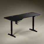 Green Soul Trigger 2.0 Height Adjustable Standing Desk | Ergonomic Design Table Top (5.3 Ft) | Integrated Charging | Digital Display with Memory Preset | 3 Year Warranty | (Black 1600 x 750 Top)