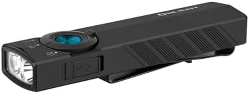 OLIGHT ArkPro Lite 1200 Lumens Portable Pocket Rechargeable Torch with White LED, Red Light and UV for Everyday Carry, Home Use, Outdoors, Detection, Emergency (Matte Black)