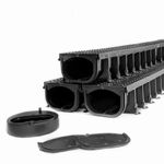 EasyFlow Shallow Water Channel Drain 3m Garage Pack - ACO Drains Multipurpose Drainage System for Garage, Patio, Driveways, and Gardens - A15 Load Class - 3 x 1m Lengths with Full Kit and Accessories