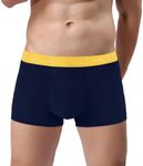 ZONBAILON Mens Boxer Briefs Underwear, 1 Pack: Dark Blue-01 (Open Fly)