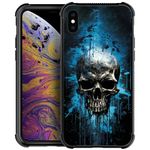 CARLOCA Compatible with iPhone XR Case,Skull Blue Smoke Pattern iPhone XR Cases Ultra Protection Shockproof Soft Silicone TPU Non-Slip Back for iPhone XR