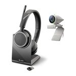 Poly (Plantronics + Polycom) Studio P5 Webcam with Voyager 4220 UC Headset Kit - 1080p HD Professional Video Conferencing Camera & Stereo Bluetooth Wireless Headset - Certified for Zoom & Teams