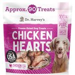 Dr. Harvey's Chicken Hearts Freeze Dried Training Dog Treats with Real Chicken Hearts for Dogs, 7 Ounces