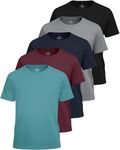 5 Pack: Boys Mesh Short Sleeve Shirts Crew Neck Boy Shirt T-Shirt Tshirt Tops Tees Girls Youth Teen Active Wear Athletic Quick Dry Basketball Gym Sport Undershirt Tee Soccer Top -Set 10,Large 12-14