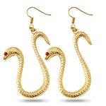 OfficialOtaku One Pair of Boa Hancock Pirate Empress Gold Snake Cosplay Earrings, One Size, Metal Zinc