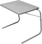 Table Mate XL TV Tray Table - Folding Couch Table Trays for Eating Snack Food, Stowaway Laptop Stand, Portable Bed Dinner Tray - Adjustable TV Table with 4 Set Angles, Silver