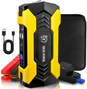 Car Jump Starter, 3000A Peak Car Battery Charger, 12V Jump Box Jumper Battery Pack (up to 10L Gas or 8.5L Diesel) with Portable Charger, Emergency LED Light, Escape Safty Hammer, Compass (Upgraded)