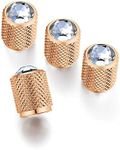 STEEL HAWK Bling Crystal Rhinestone Stainless PVD Rose Gold Tire Air Valve Stem Caps - Airtight Seal, Alloy CNC Machined - Attractive Universal Fit for Cars, Bikes & Bicycles