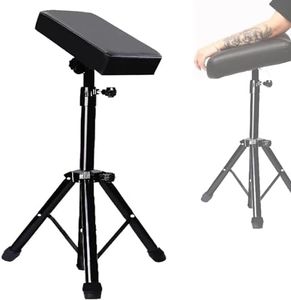 Tattoo Armrest Stand Tripod - Foldable Tattoo Arm Leg Rest Stand Adjustable Height and Tilt Black Leather Pad Professional for Tattoo Studio BETY-7
