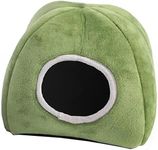 Cozy Soft Plush Tent Bed for Small Animals - Ideal Hideout Cave for Guinea Pigs, Hamsters, Bunnies, Chinchillas, Ferrets & More - Warm Comfort Shelter in Grey/Green