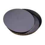 Zollyss Non-Stick Carbon Steel Pie Dish Tart Quiche Pizza Pan Removable Loose Bottom, 20cm, Black - 1 Pc