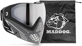 Maddog Dye i5 Thermal Dual-Pane Anti-Fog Lens Paintball Airsoft Mask Goggle System Combo with Microfiber Storage Bag | High Performance Safety Certified Protection - Shades - Grey/White/Black