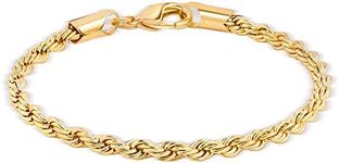 Barzel 18K Gold Plated 4MM Rope Gol