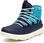 STQ Winter Boots for Women Snow Boot Warm Cozy with Insulted Insole Comfortable Woman Lightweight Winter Shoes Lace Up Waterproof Hiking Booties Lined Navy Size 9
