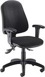 LAB SPACE Chilli Mist Office Chair, Computer Desk Chair, Swivel Chair with Adjustable Backrest, Home Office Chair with Wheels, Max 115kg, 2 Yr Wty (Black, Height Adjustable Arms)