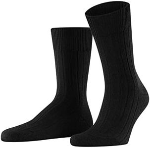 FALKE Herren Socken Teppich Im Schuh M SO Wolle einfarbig 1 Paar, Schwarz (Black 3000), 43-44