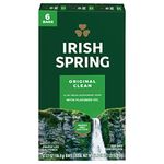 Irish Spring Bar Soap - Original Clean Scent - Moisturizing Bath and Shower Face Body Bar Soap - Enriched with Natural Flaxseed Oil, 6 Pack of 3.75 Ounce Soap Bars