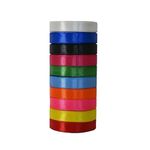 AMAROBA Satin Ribbon for Decoration, Gift Wrapping, for School Project Works, Opening Ribbon and Multi Purpose USE (Half INCH (10MTR X 10 PC), Multi)