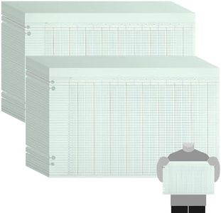 Skyygemm 200 Pcs 30 Columns Accounting Ledger Book Columnar Pad Sheet Ruled Ledger Paper Bookkeeping Green Double Page Format 11 x 17 Inch