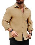 FORCE Men's Stylish Half Sleeve Long Casual Shirt (Skin, X-Large)