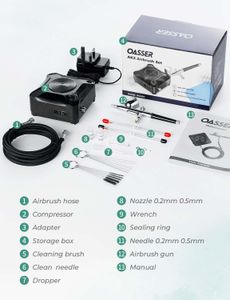 Oasser Airbrush Compressor Kit – 36 PSI Portable Air Pump