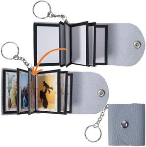 Mini Portachiavi con Foto, Fai da te con Piccole Foto in Pelle, Mini Album Fotografico Personalizzato, Piccolo Portachiavi Album, Portachiavi Personalizzato con Immagine, Regalo per Famiglia Amico