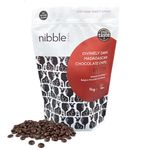 Nibble Simply Divinely Dark Madagascan Chocolate Chips, 81% Cocoa Mass - Single Origin - Vegan - No Refined Sugar (1kg)