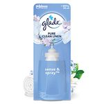 Glade Sense & Spray Air Freshener Refill, Motion Activated Automatic Room Spray and Odour Eliminator for Home, Clean Linen, 8 Refills (8 x 18ml)