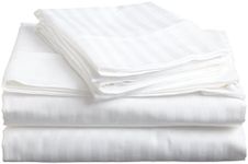 Egyptian Cotton Full Sleeper Sofa Bed Sheet Set 54"x72"x6" White Striped