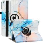 Case for iPad 9.7 5th/ 6th Gen (2017/2018)/ iPad Air 2/ Air 1-360 Degree Rotating Multi-Angle Viewing Folio Stand Cases with Auto Sleep/Wake (Marble Blue)