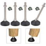 Uni-Fine M8 x 100 mm Diameter 40 mm Adjustable Foot Adjustment Screw, Furniture Foot Base Can Carry 450 kg Adjustable Feet Adjusting Screw Adjusting Base Maximum 15° Tilt