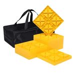 Homeon Wheels Camper Leveling Blocks, Ideal for Leveling Single and Dual Wheels, Heavy Duty Rv Leveling Blocks and Chocks Anti-Slip Pads Design, Camper Levelers 10 Pack with Carrying Bag (WH-102)